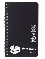 NOTEBOOK SPIRAX 87X147MM P561 PP S/O BLACK 96PG