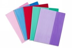 BOOK SLEEVES CONTACT SLIP ON 9X7 ASST TINTS PK25