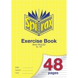 EXERCISE BOOK SPIRAX A4 100 8MM RULED 48PG