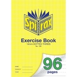 EXERCISE BOOK SPIRAX A4 109 14MM DOTTED THIRDS 96PG