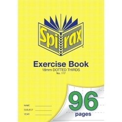 EXERCISE BOOK SPIRAX A4 117 18MM DOTTED THIRDS 96PG