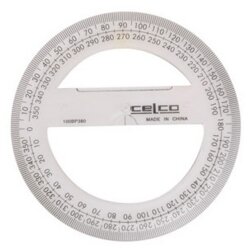 PROTRACTOR CELCO 10CM 360 DEG FULL CIRCLE CLEAR