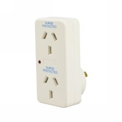 DOUBLE ADAPTOR ITALPLAST WITH SURGE PROTECTION