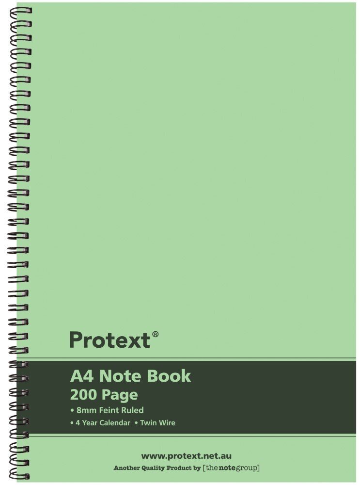 NOTEBOOK PROTEXT A4 PP TWIN WIRE 200PG LIME