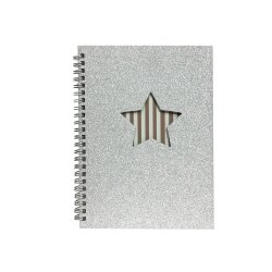 NOTEBOOK PROFILE A5 HARDCOVER SPIRAL GLITTER HEART 160PG