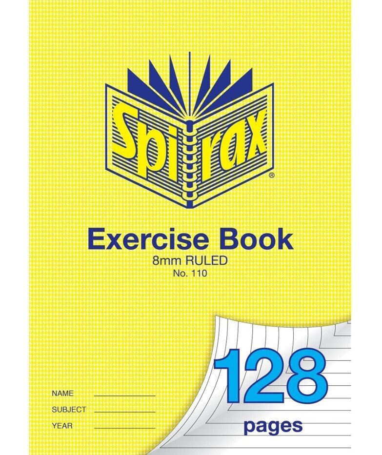 SP- EXERCISE BOOK SPIRAX A4 110 8MM RULED 128PG