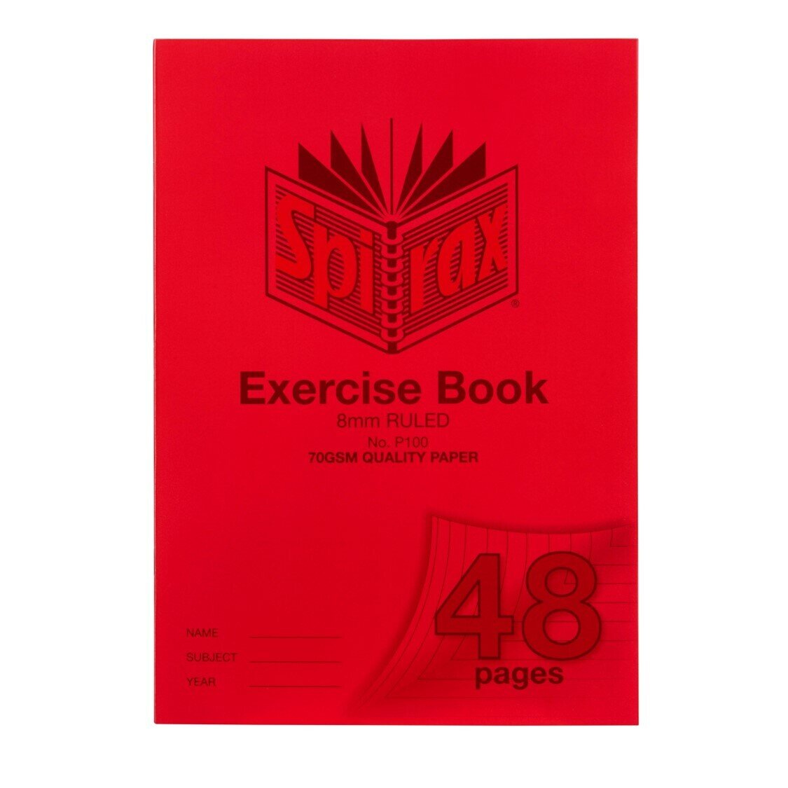 SP- EXERCISE BOOK SPIRAX A4 P100 8MM RULED 48PG