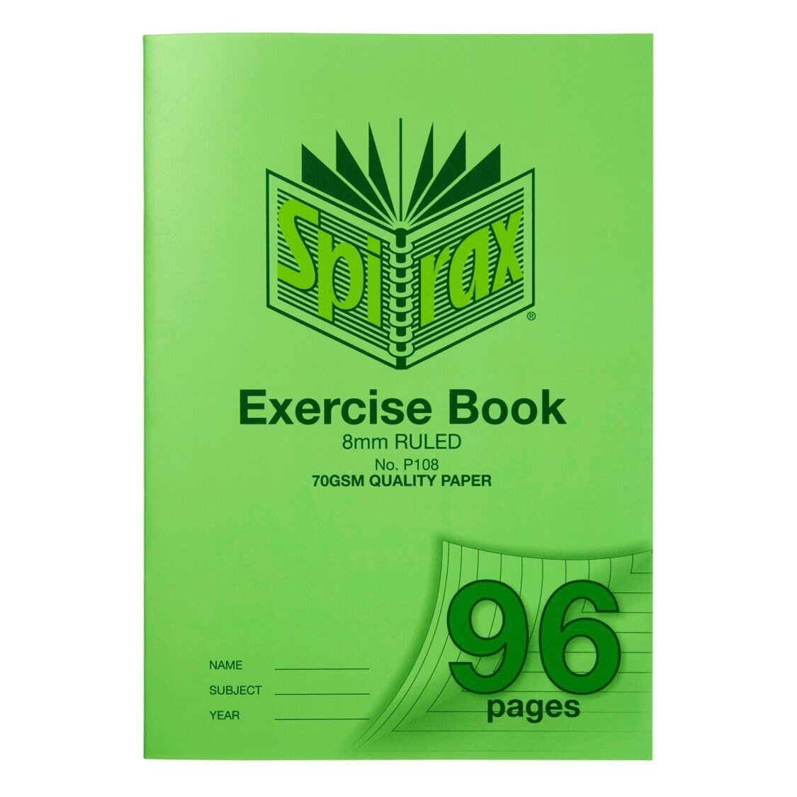 SP- EXERCISE BOOK SPIRAX A4 P108 8MM RULED 96PG