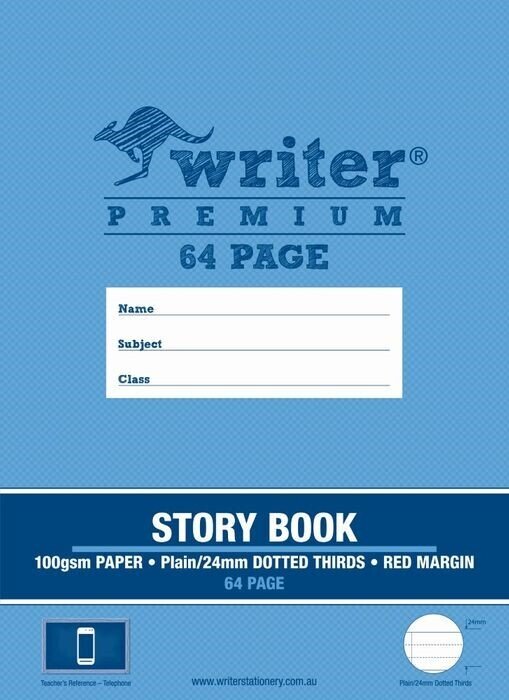 STORY BOOK WRITER PREMIUM 1/2 PLAIN 1/2 24MM DOTTED THIRDS 64PG TELEPHONE