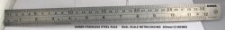 RULER OSMER 30CM/12INCH DUAL SCALE STAINLESS STEEL