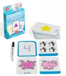 FLASH CARDS LCBF WRITE & WIPE COLOURS SHAPES & EARLY NUMBERS