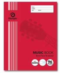 MUSIC BOOK OLYMPIC 9X7 8MM STAVE M2896 96PG