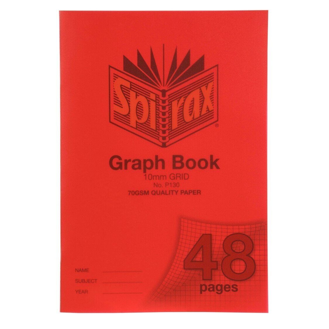 SP- GRID BOOK SPIRAX A4 P130 48PG 10MM PP COVER