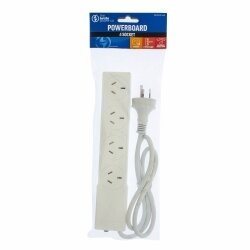 POWERBOARD THE BRUTE POWER CO. 4 SOCKET+ OVERLOAD PROTECTION WHITE