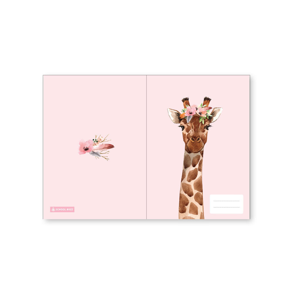 BOOK COVERS SCHOOL BUZZ A4 FLOWER GIRAFFE