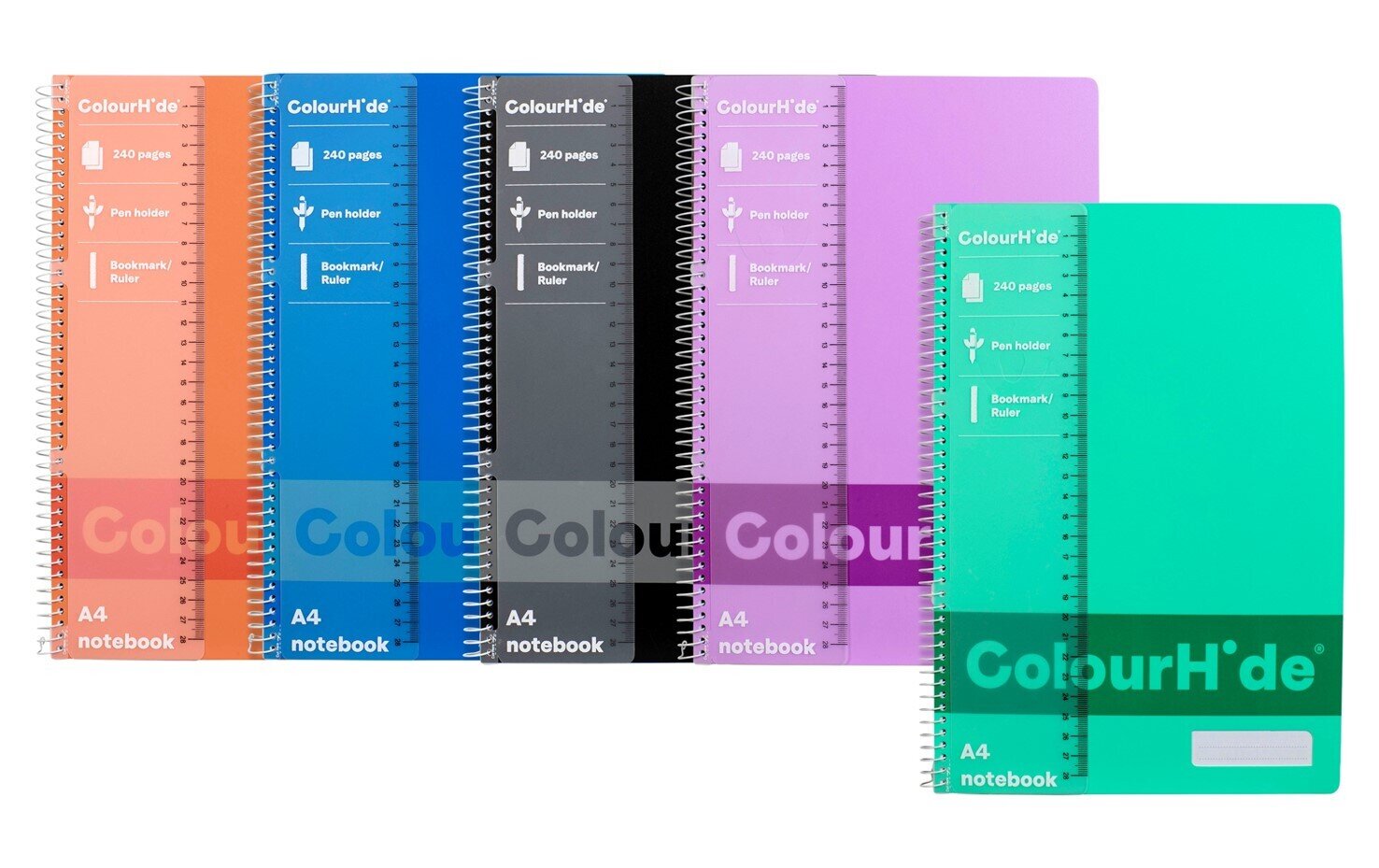 NOTEBOOK COLOURHIDE A4 ASST 240PG