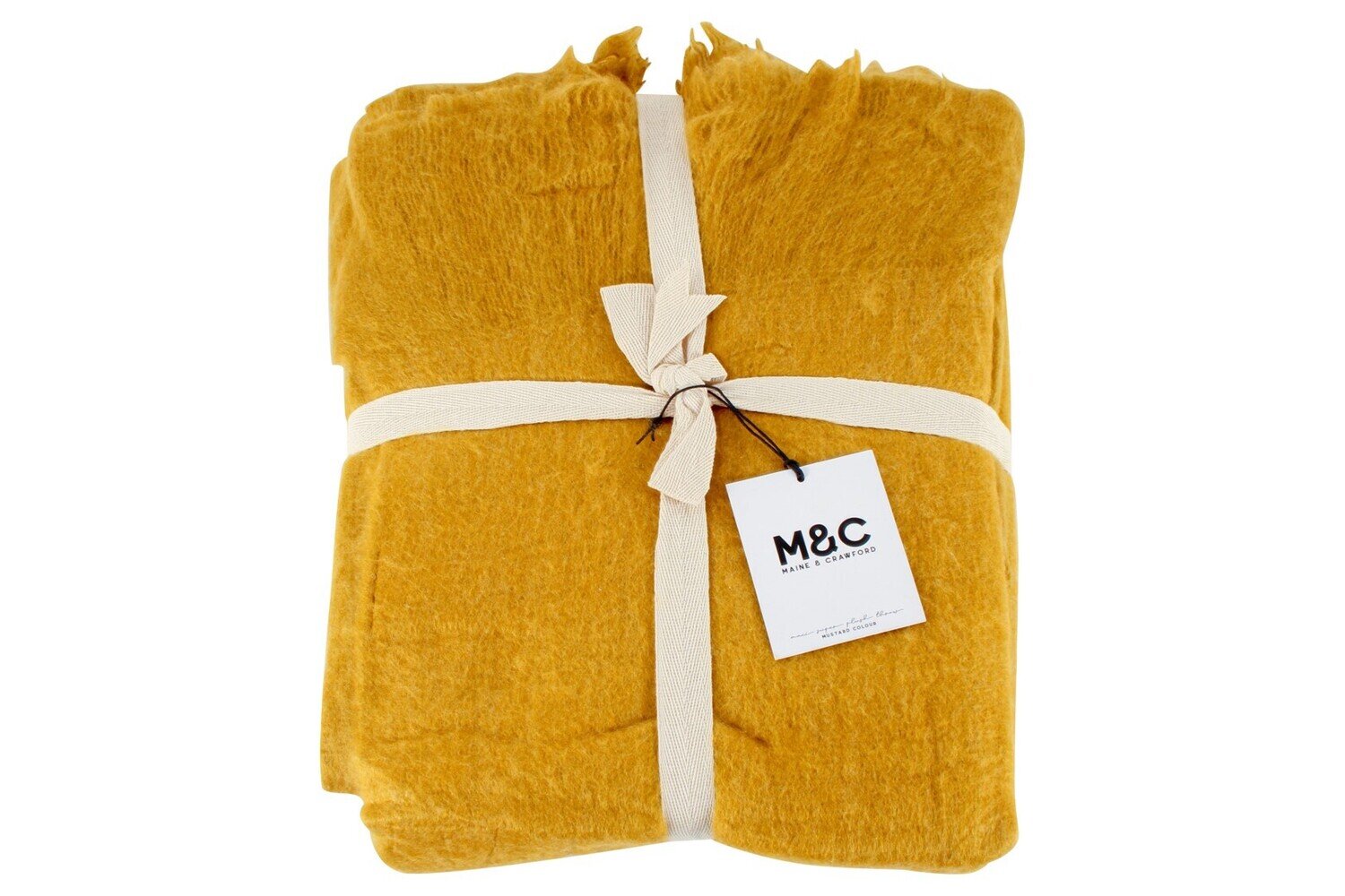 GIFT GNS BOHO MACI SUPER PLUSH THROW MUSTARD 170X130CM