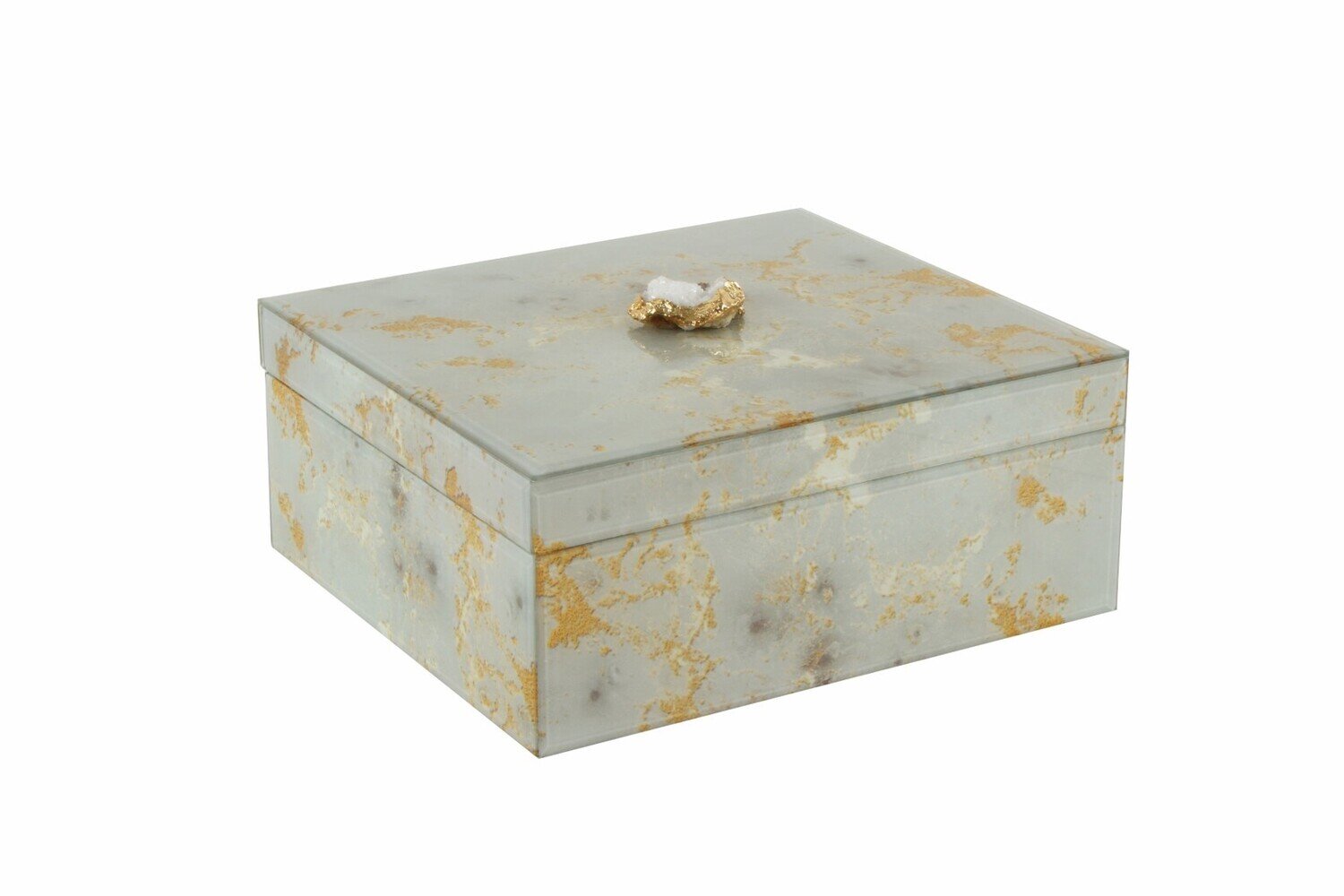GIFT GNS WILDA AGATE DESIGN GLASS JEWELLERY BOX 24X21.5X10CM