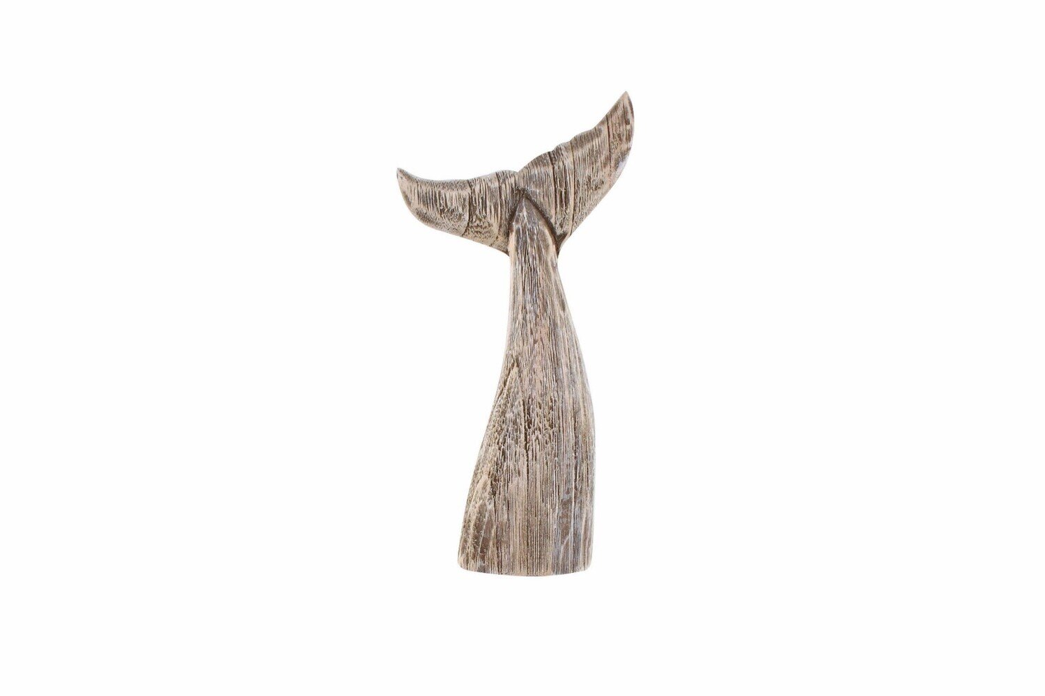 GIFT GNS HAMPTON HEIDA WOOD WHITE WASH WHALE TAIL 30X15X4CM