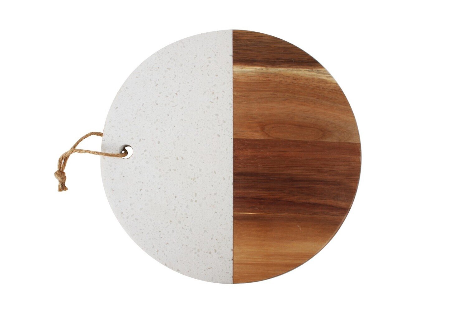 GIFT GNS KIT BELLANCE CIRCLE WOOD AND TERRAZZO SRVNG BOARD 25X25X2CM