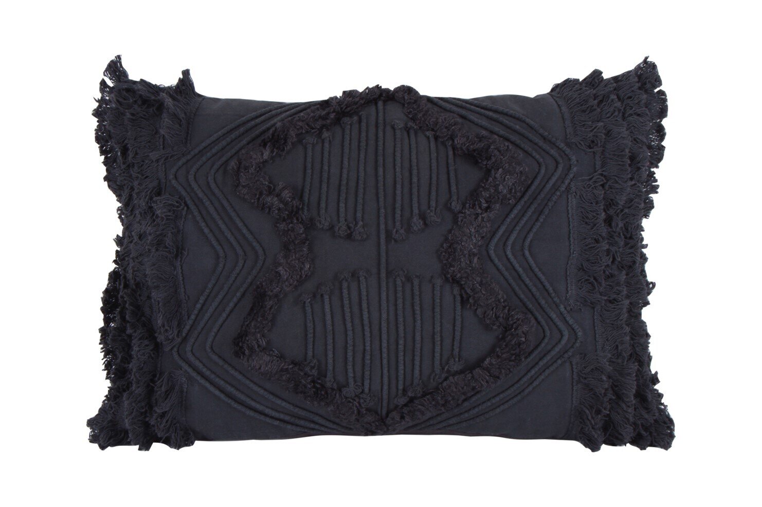 GIFT GNS MONO JETHRO EMBROIDEY AND TUFTED CUSHION CHARCOAL 50X35CM