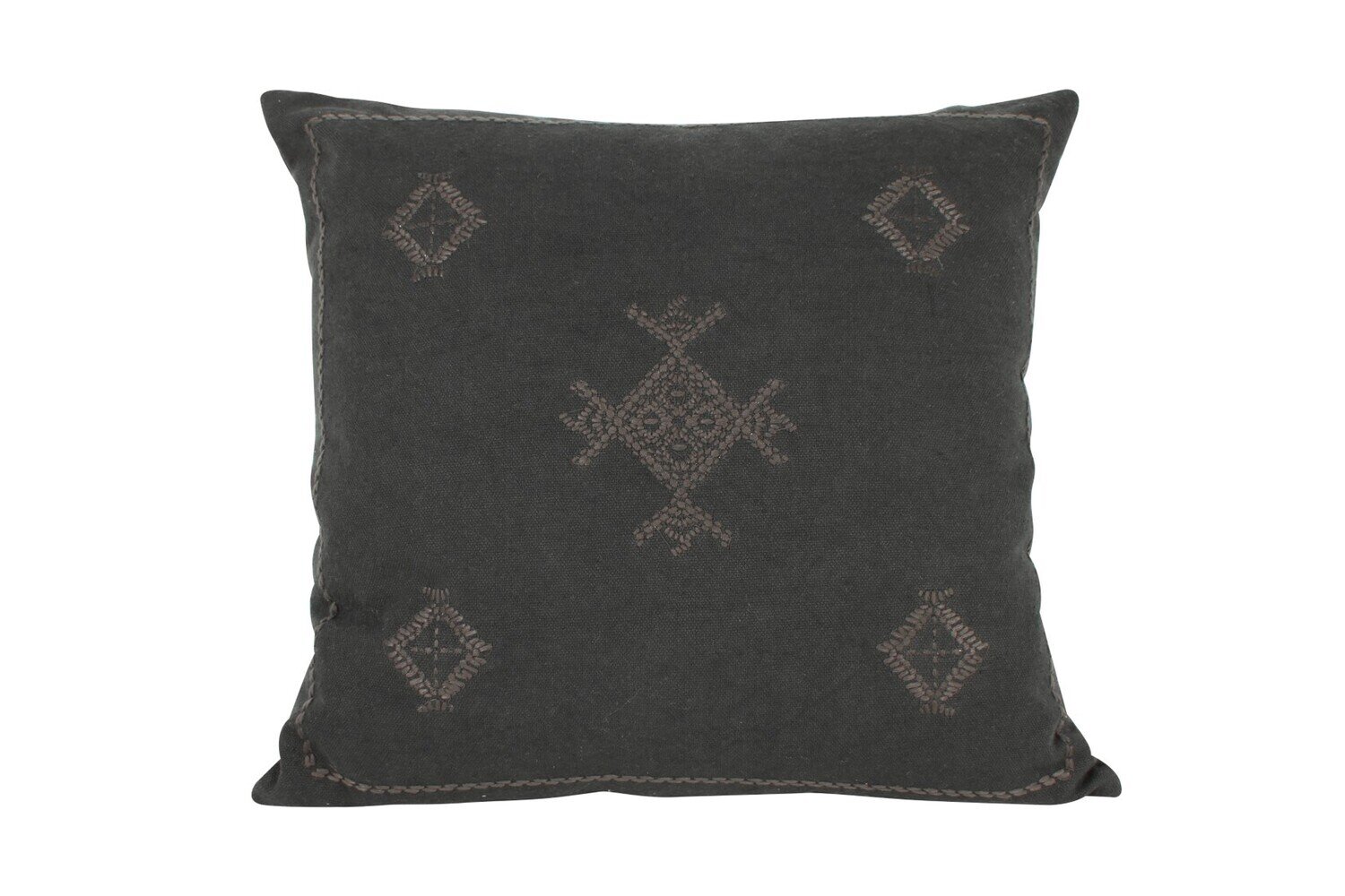 GIFT GNS MONO INNEZ EMBROIDEY CUSHION CHARCOAL 50X50CM