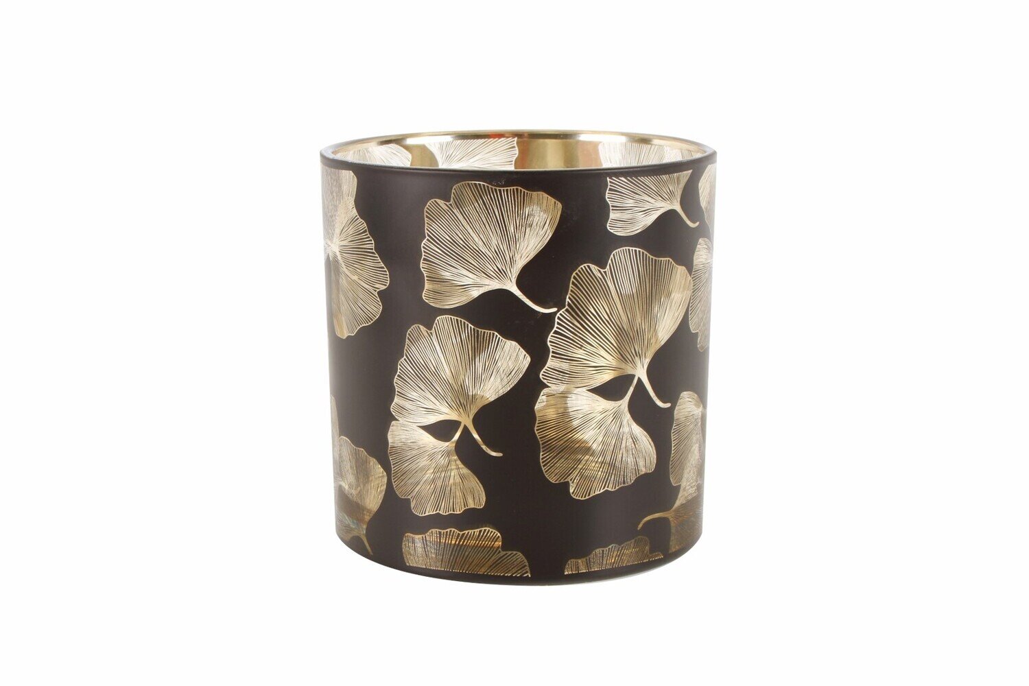 GIFT GNS MONO MAALIK GLASS GINKGO CANDLE HOLDER 15X15X15CM