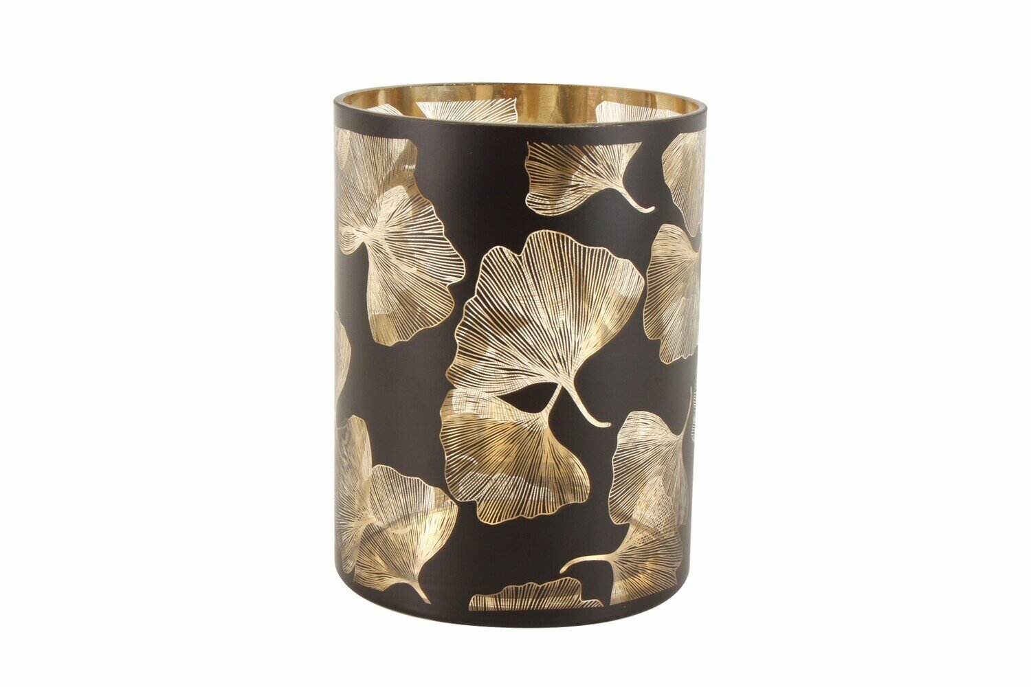 GIFT GNS MONO MAALIK GLASS GINKGO CANDLE HOLDER 21X15X15CM