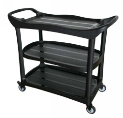 TROLLEY CLEANLINK 120X50X96CM UTILITY WITHOUT BUCKETS BLACK