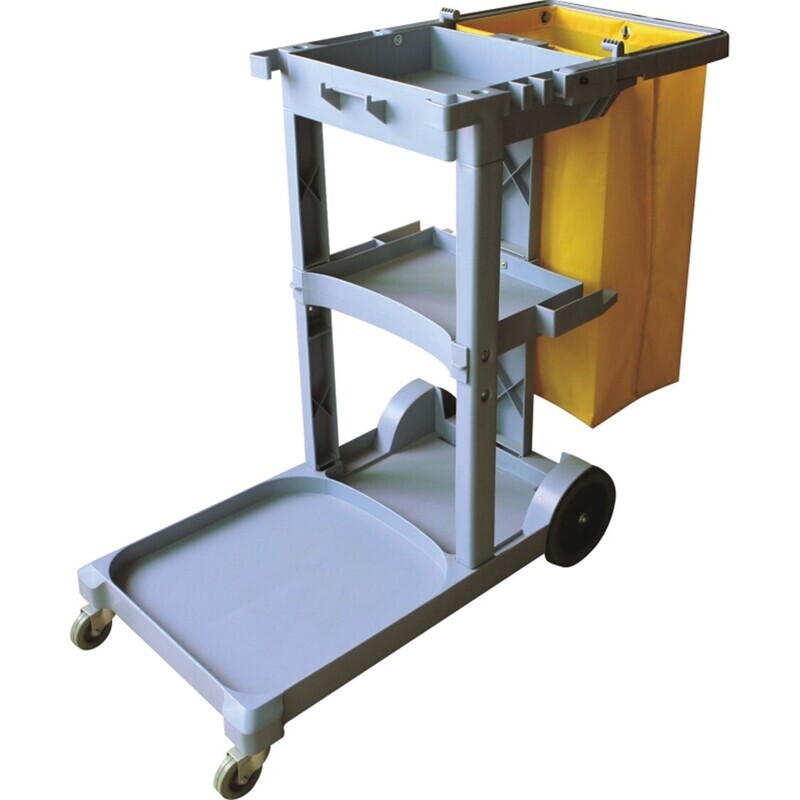 SP- TROLLEY CLEANLINK 113.5X51X98CM JANITORS 3 TIER GREY