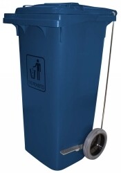 TROLLEY BIN CLEANLINK 240L HEAVY DUTY WITH FOOT PEDAL BLUE