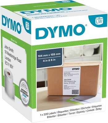 LABEL DYMO LABELWRITER EX LARGE SHIPPING LABELS 104X159MM