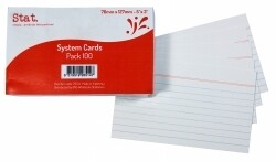 SYSTEM CARDS STAT 5X3 RULED WHITE PK100