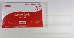 SYSTEM CARDS STAT 8X5 RULED WHITE PK100
