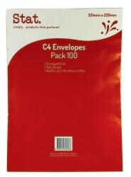 ENVELOPE STAT C4 KRAFT PEEL/SEAL PK100