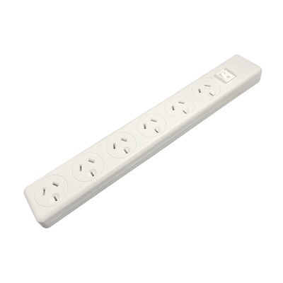 POWERBOARD JACKSON INDUSTRIES 6 OUTLET MASTER SWITCHED SURGE WHITE