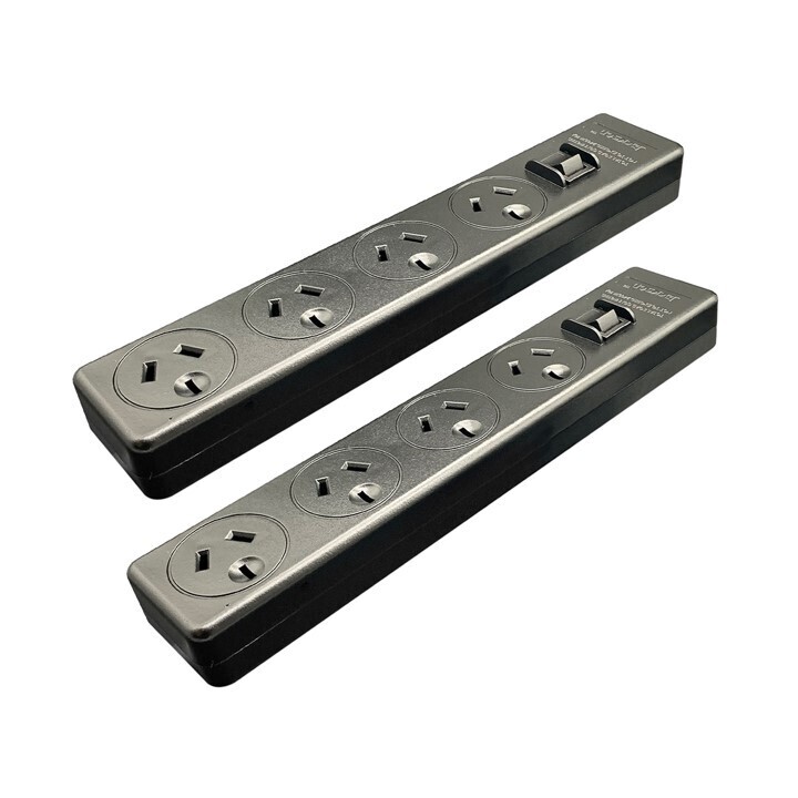 POWERBOARD JACKSON INDUSTRIES 4 OUTLET MASTER SWITCHED SURGE BLACK TWINPG