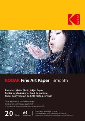 SP- PHOTO PAPER KODAK A4 FINE ART PAPER-SMOOTH 230GSM PK20
