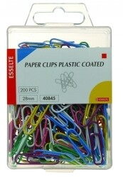 CLIP PAPER GLIDE ON COLOURED PVC COATED 28MM