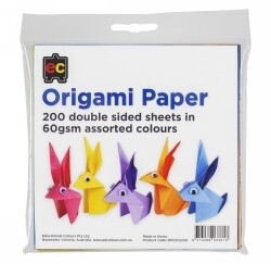 ORIGAMI PAPER EC DOUBLE SIDED PK200 15CM