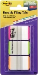 FILING TABS POST-IT DURABLE 686L-PGO PINK/GREEN/ORANGE