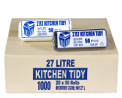 27lt Medium Tidy Bin Liners HDPE – White