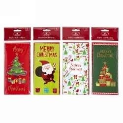 HOLDER MONEY GIFT CARD 90X185MM FOIL ASST PK8