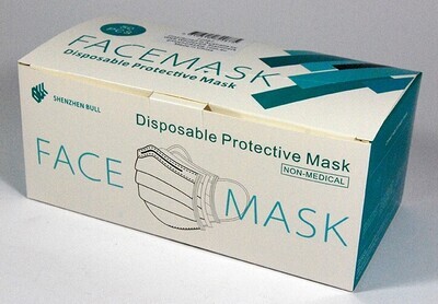 FACE MASK DISPOSABLE PROTECTIVE PK50