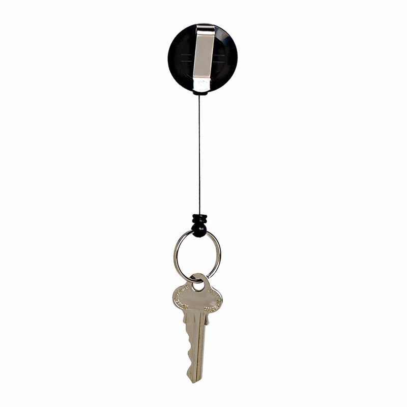 SP- KEY HOLDER REXEL ID RETRACTABLE MINI NYLON CORD BLACK
