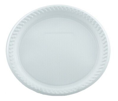 PLATE WRITER/PARTYWARE 180MM DISPOSABLE PLASTIC WHITE PK50