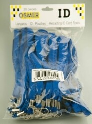 SP- LANYARD WITH SWIVEL D-CLIP W/SAFETY RELEASE CLIP BLUE PK20