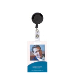 ID RETRACTABLE CARD HOLDER REXEL WITH 750MM STRAP BLACK