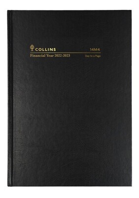 DIARY FINANCIAL YEAR 22/23 COLLINS A4 DTP BLACK