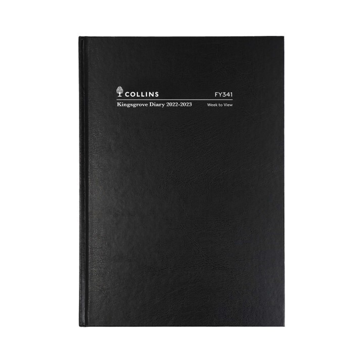DIARY KINGSGROVE FINANCIAL YEAR 22/23 COLLINS A4 WTV BLACK